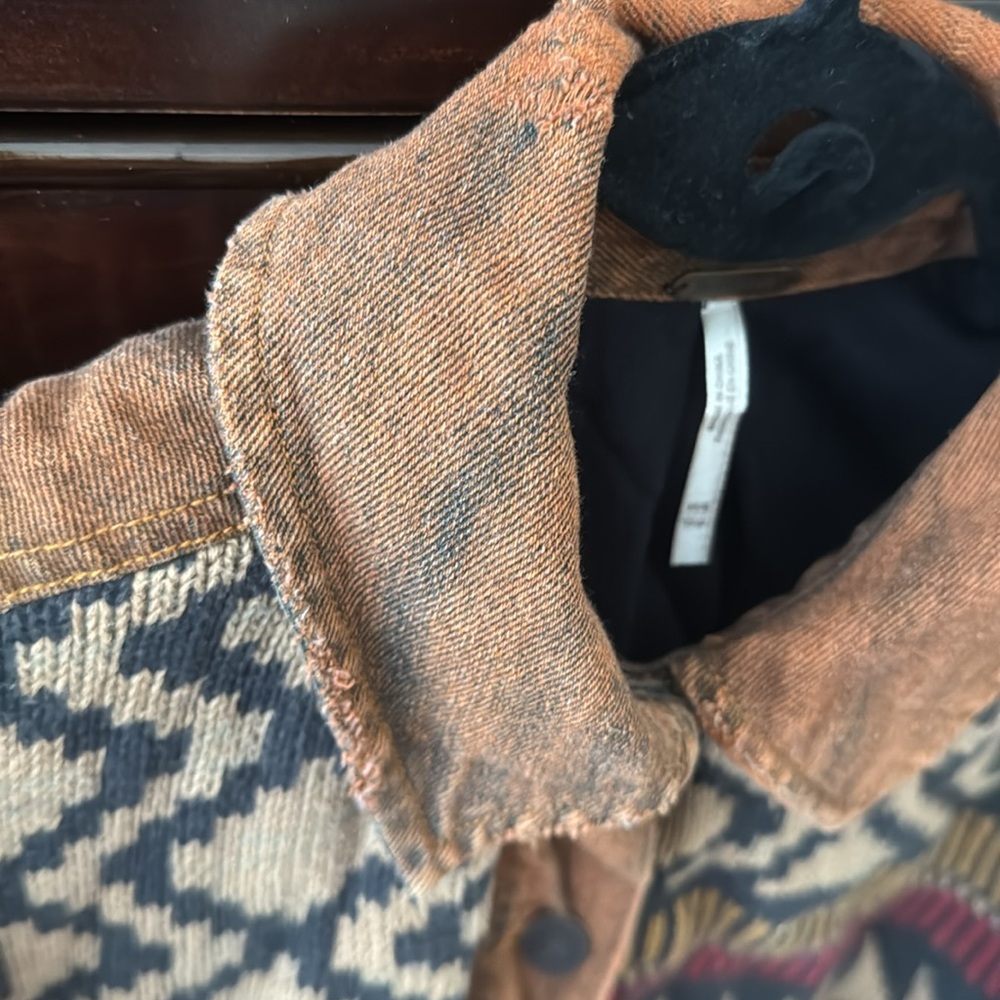 Free People We The Free Lakeside crochet denim sweater Jacket - Picture 13 of 16